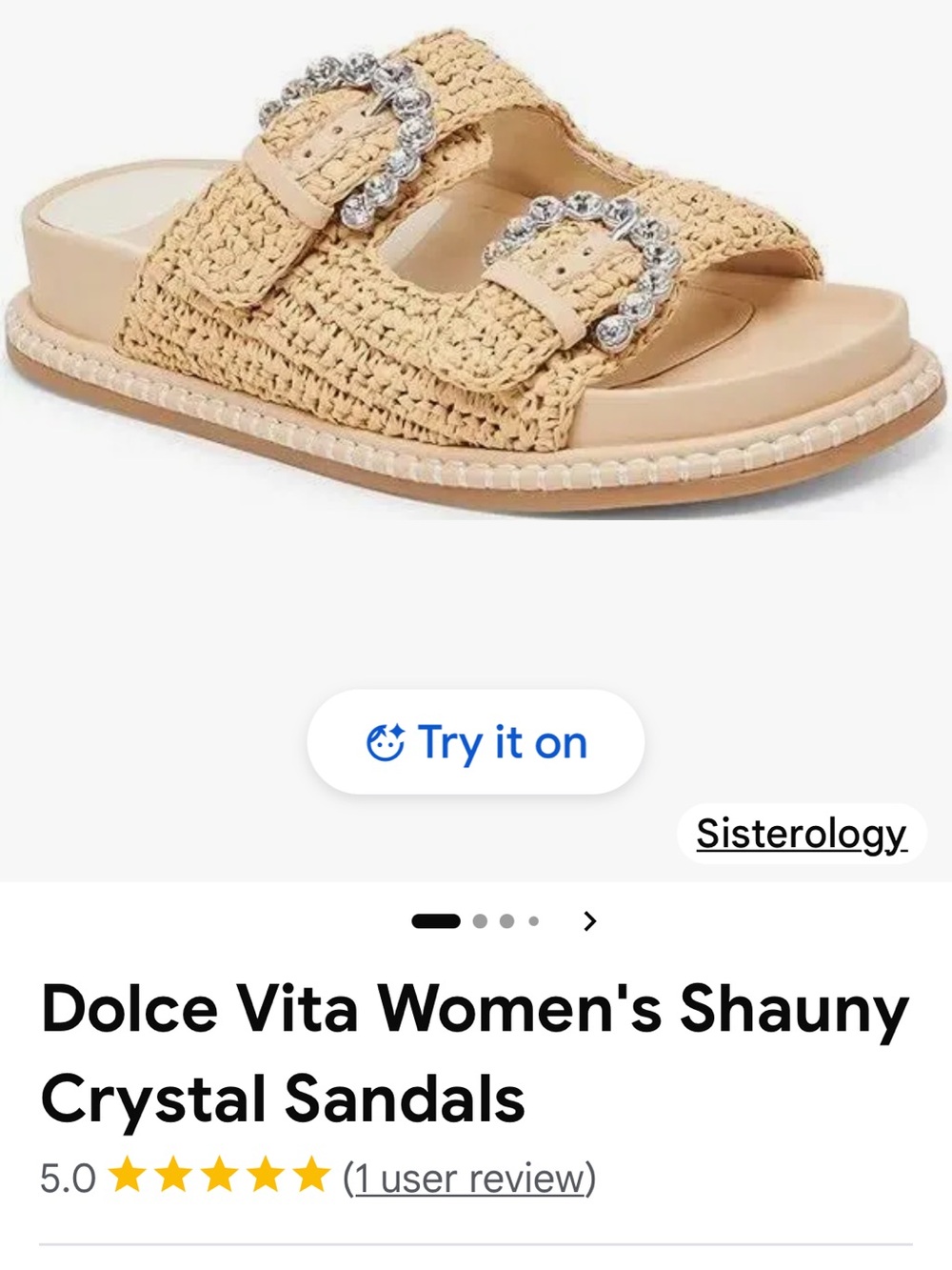 Dolce Vita Shauney Crystal Buckle Sandals in Beige Size7.5 Like New Beautiful
